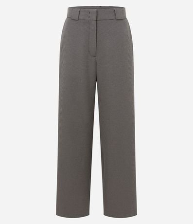 Pantalón Recto Sastrer con Estampa de Pied de Poule 5