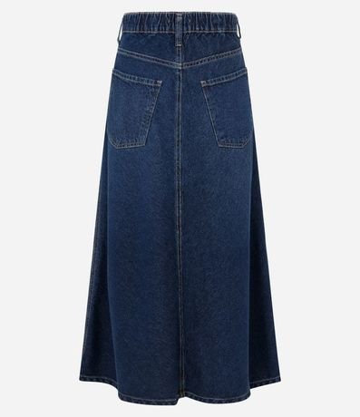 Pollera Midi Evasê en Jeans con Recorte en el Biés 6