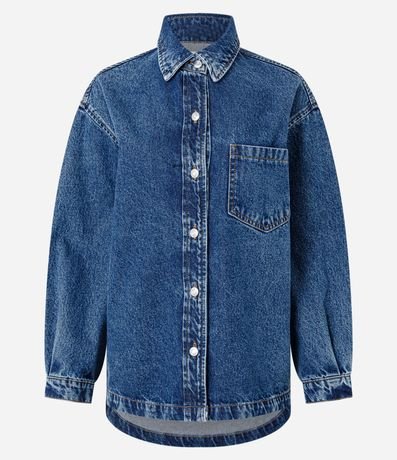 Camisa Oversized en Jeans con Botones Delanteros 6