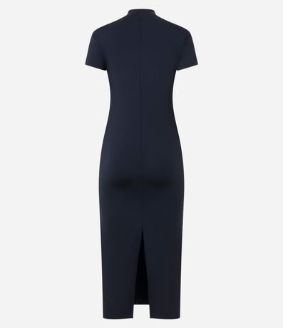 Vestido Tubito Básico con Cuello Alto y Encaje Trasero 6