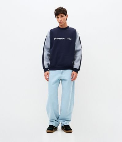 Buzo Masculino Algodón Boxy con Piping Contrastante 2