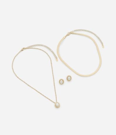 Conjunto de Collar Capas y Caravanas con Perla Aplicada 3