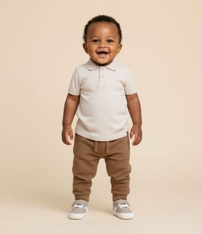 Pantalón Infantil en Algodón con Felpa y Bolsillos Texturizados – Talle 0 a 18 Meses 1