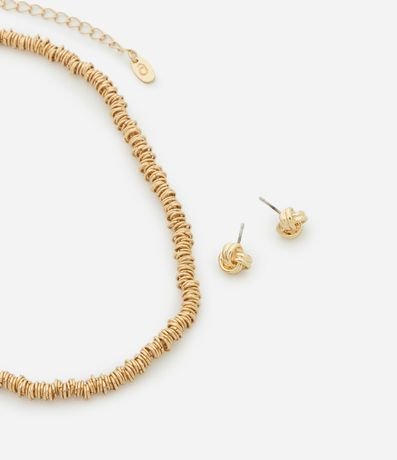 Conjunto de Collar Corto de Entremedios y Caravanas Pequeñas 2