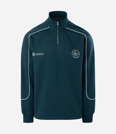 Saco Masculino Algodón Deportivo Half Cremallera Boxy 5