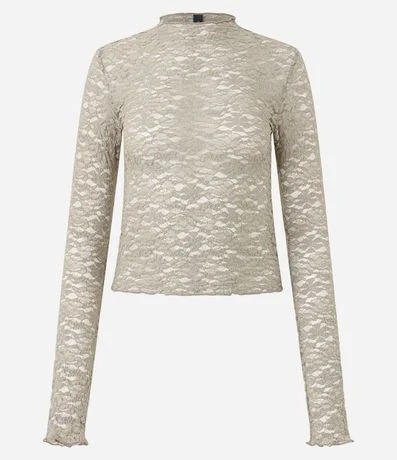 Blusa Manga Larga en Encaje Texturizada 5
