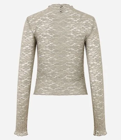 Blusa Manga Larga en Encaje Texturizada 7