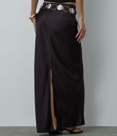 Pollera New Midi en Satén con Encaje 4