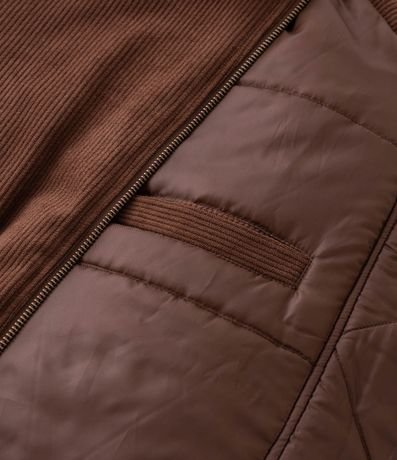 Campera Masculina Bomber de Terciopelo con Cuello Polo 11