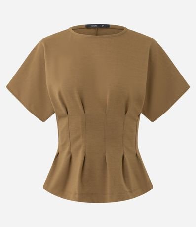Blusa Peplum Estructurada con Pliegues Delanteros