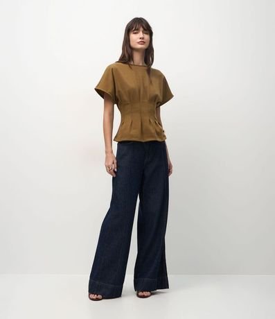 Blusa Peplum Estructurada con Pliegues Delanteros 2