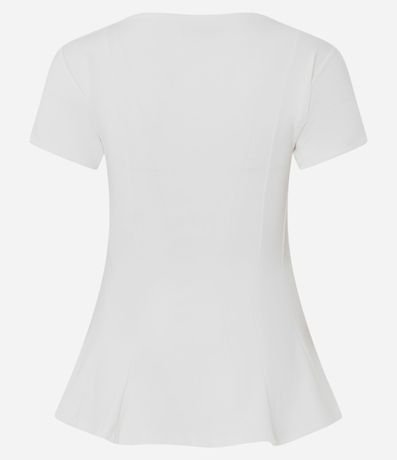 Blusa Peplum en Punto Roma con Mangas Cortas 6