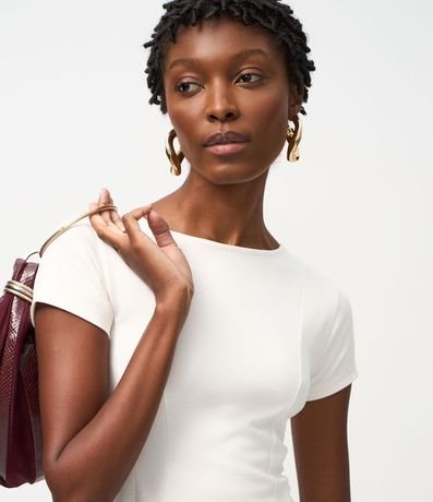 Blusa Peplum en Punto Roma con Mangas Cortas 3