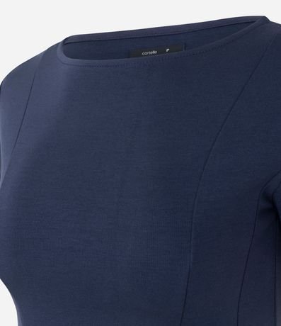 Blusa Peplum en Punto Roma con Mangas Cortas 6