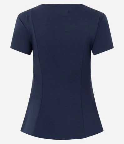 Blusa Peplum en Punto Roma con Mangas Cortas 7