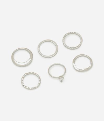 Kit 06 Anillos Delicados con Texturas Variadas