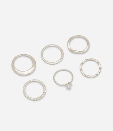 Kit 06 Anillos Delicados con Texturas Variadas