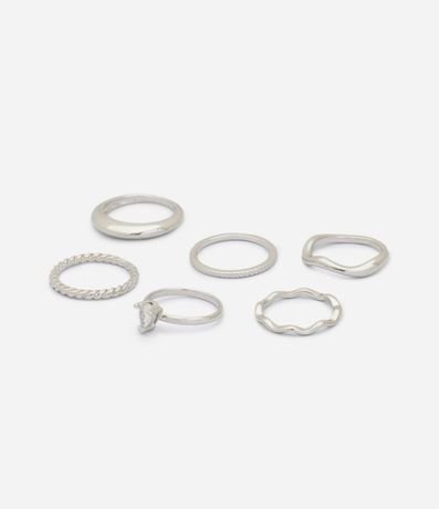 Kit 06 Anillos Delicados con Texturas Variadas 2