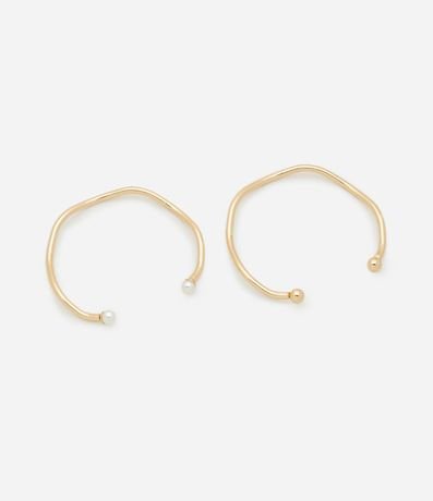 Kit 02 Braceletes Metalizados con Formato Ondulado 2