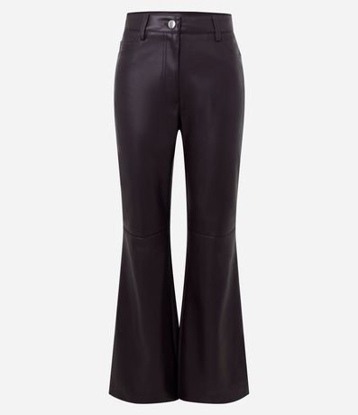 Pantalón Flare en PU con Five Pockets Estructurados 5