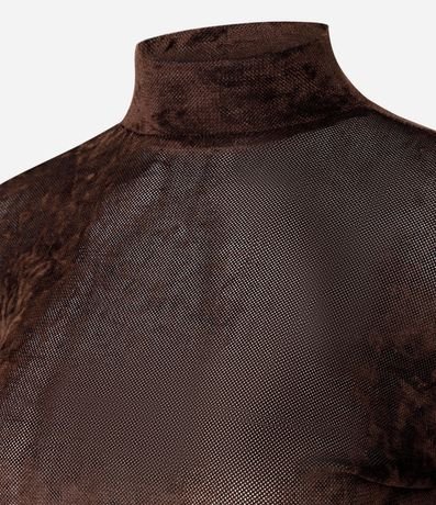 Blusa Manga Larga en Tule Atercipelado con Cuello Alto 7