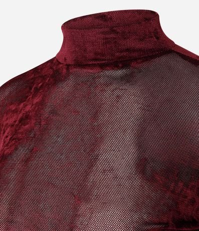 Blusa Manga Larga en Tule Atercipelado con Cuello Alto 5