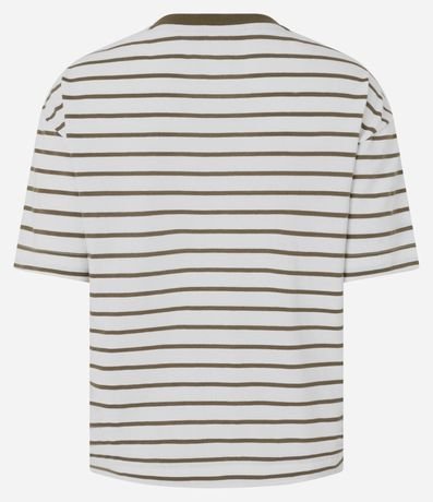 Remera Box en Algodón Rayada y Bordado I Live so I Love 6