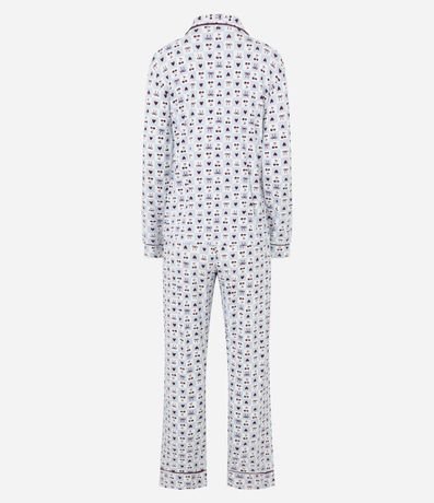 Pijama Largo Americano en Viscolycra con Estampado Cerezas 5