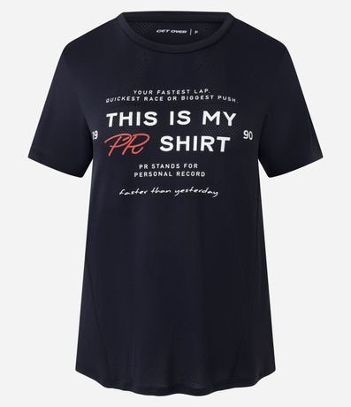 Remera Deportiva Regular con Tecnologia Dry y Estampado Lettering 3