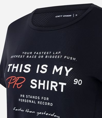 Remera Deportiva Regular con Tecnologia Dry y Estampado Lettering 4