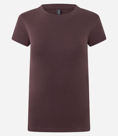 Blusa Básica Ajustada en Algodón con Cuello Redondo 5