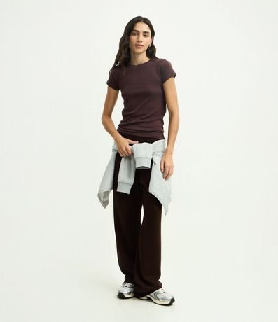 Blusa Básica Ajustada en Algodón con Cuello Redondo 2