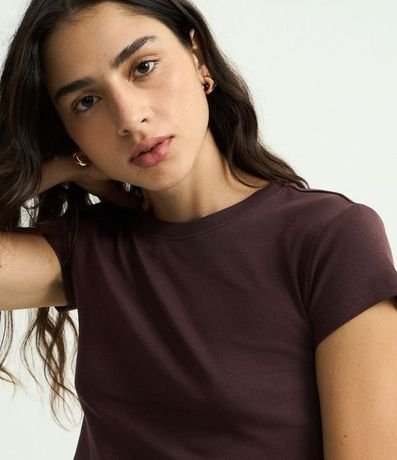 Blusa Básica Ajustada en Algodón con Cuello Redondo 3