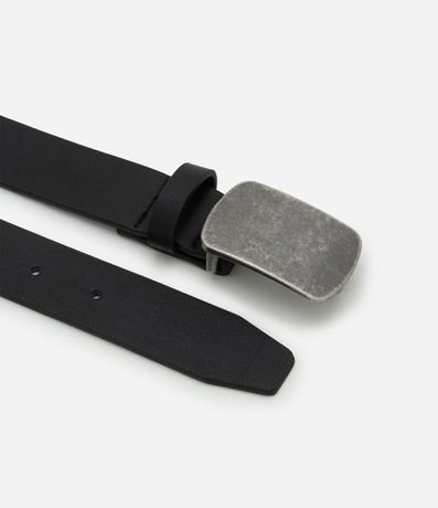 Cinturón Sintetico Liso hebilla Caimán Plata Viejo 2