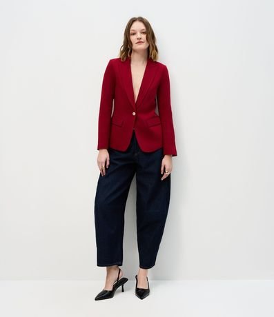 Blazer en Crepé con Botón Solo y Bolsillo con Solapa 2