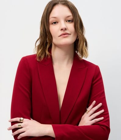 Blazer en Crepé con Botón Solo y Bolsillo con Solapa 3