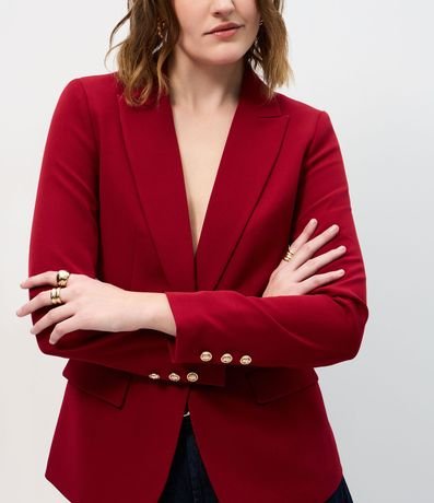 Blazer en Crepé con Botón Solo y Bolsillo con Solapa 4