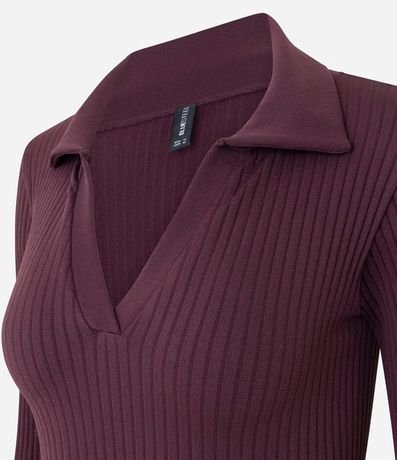 Blusa Seamless Manga Larga en Microfibra con Cuello Polo 6