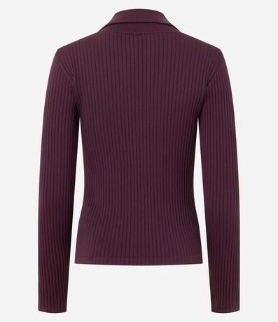 Blusa Seamless Manga Larga en Microfibra con Cuello Polo 7