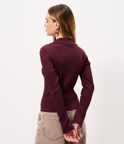 Blusa Seamless Manga Larga en Microfibra con Cuello Polo 4