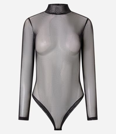 Body en Tule con Cuello Alto y Manga Larga 6
