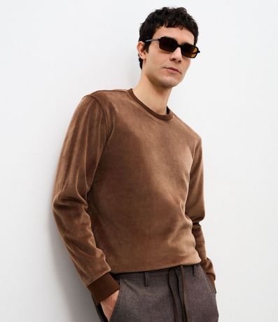 Remera Masculina Manga Larga Terciopelo Cotelê 4