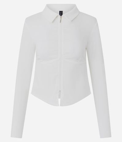 Camisa Manga Larga en Bengalina con Cremallera Delantera 5