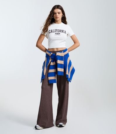 Pantalón Recto con Texturizado