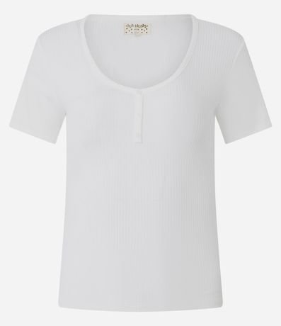 Blusa de Pijama en Rib con Botones en el Escote 3