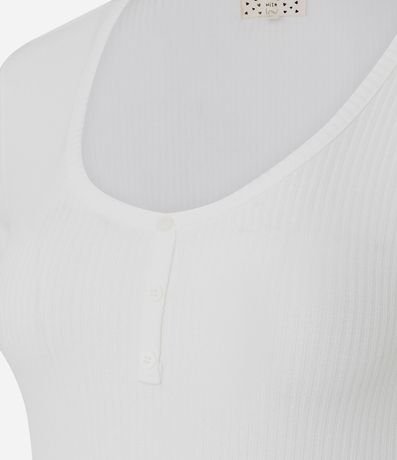 Blusa de Pijama en Rib con Botones en el Escote 4
