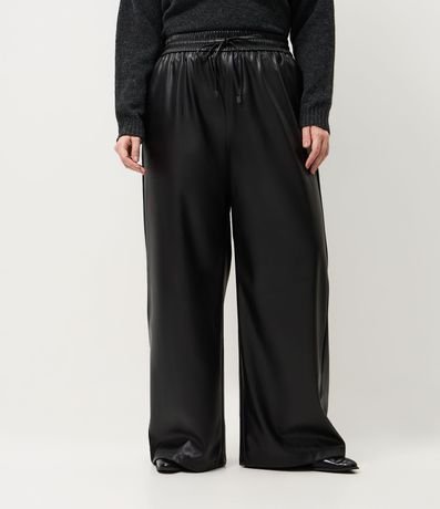 Pantalón PU Wide con Cintura Elástica Curve & Plus Size 2