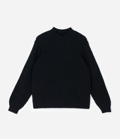Buzo en Punto Geométrico con Cuello Curve & Plus Size 4