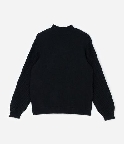 Buzo en Punto Geométrico con Cuello Curve & Plus Size 5