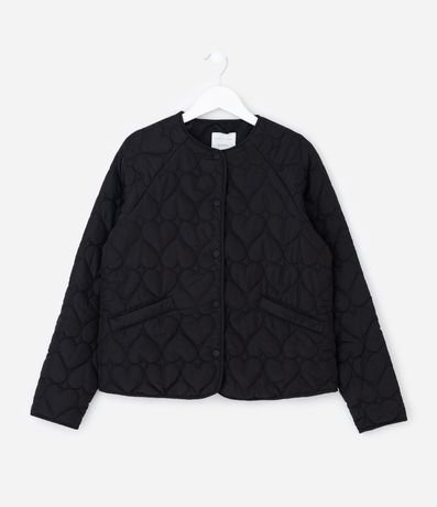 Campera Infantil Capitoneada con Textura de Corazones – Talle 5 a 14 años 2